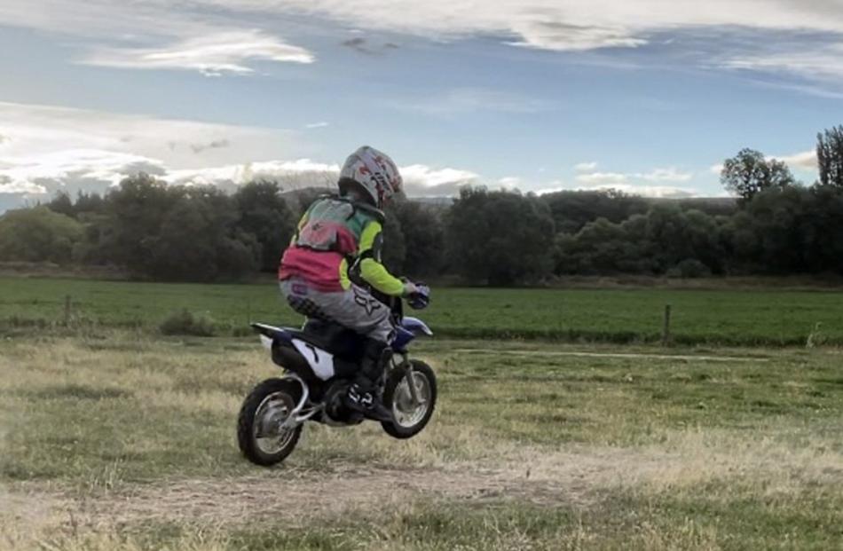 Hamish Paterson (7) jumps his Yamaha at Galloway, on Monday. PHOTO: AMBER PATERSON