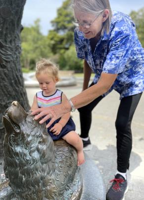 Hazel Knight (1), visiting from Melbourne to see Nanna (Allison Knight, pictured) and Granddad...