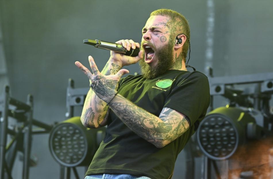 Post Malone performs at Forsyth Barr Stadium. Photo: Craig Baxter