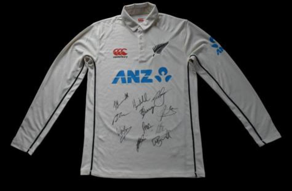 The signed Black Caps jersey. Photo: Supplied