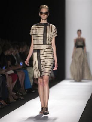 Carolina Herrera presents a striped, tailored look.