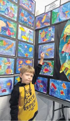 That’s mine . . . Finley Dunfoy, aged 7, of Kaikoura Primary School, came to the Kaikoura A&P...