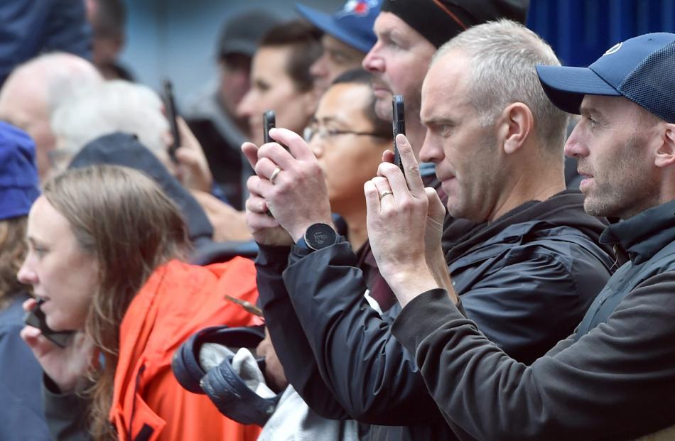 Parents watch the competition unfold.