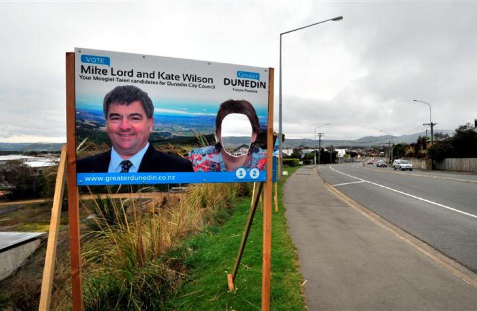 Cr Kate Wilson has become the victim of election sign vandalism in Dunedin. Photo by Gregor...