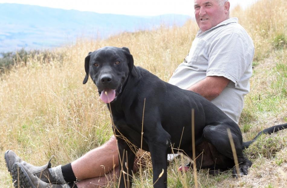 Anton Gibson, of Middlemarch, with dog Red.