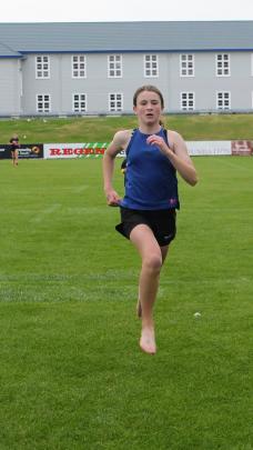 Te Anau pupil Kelsey MacRae (12) showed some speed at the event. 