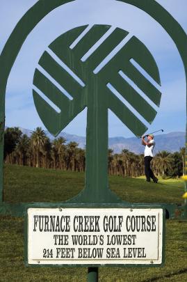 Furnace Creek Golf Course, Death Valley is the lowest on earth.