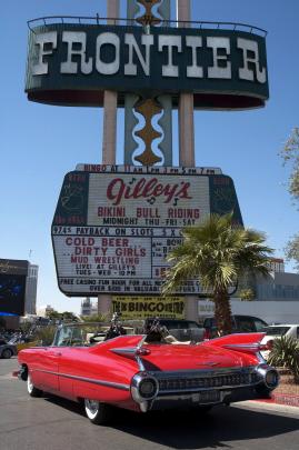A 1959 red Cadillac on the Strip, Las Vegas.