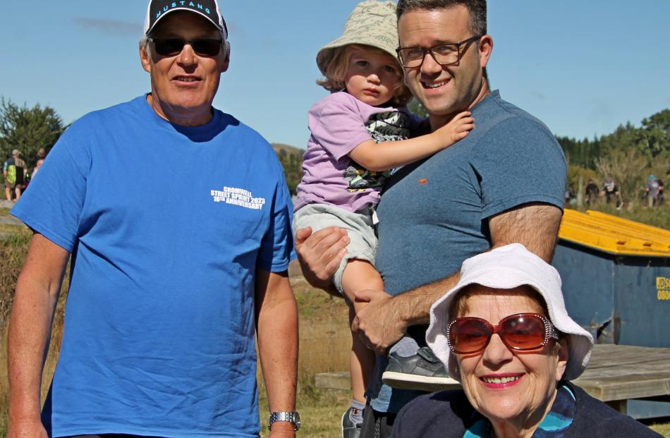 Ken Galbraith (left), of Cromwell, with grandson Aidan Kearns (2) and Patrick and Diana Kearns,...