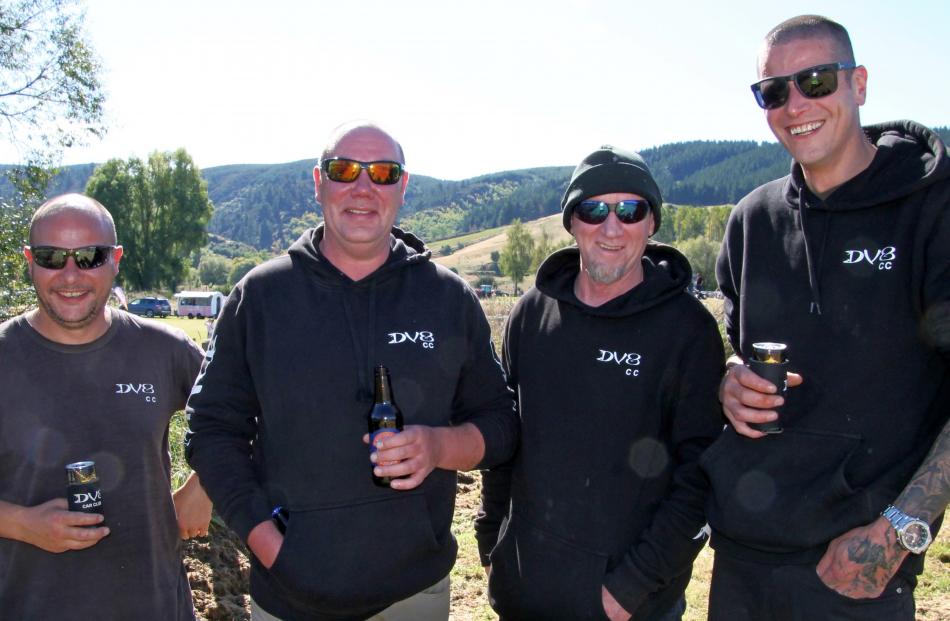 Anthony Walters, Craig Miller, Dave McElhinney and Joe Beveridge, of the Dunedin V8 Car Club.