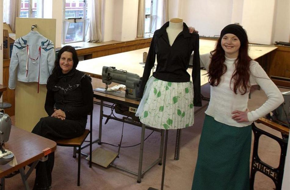 Fashion incubator tenants Cat Callanan (left) and Shelley Tiplady in the fashion incubator...