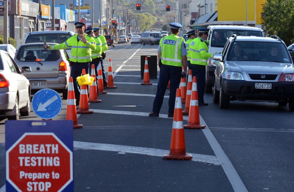 Police in force as crowds disperse.