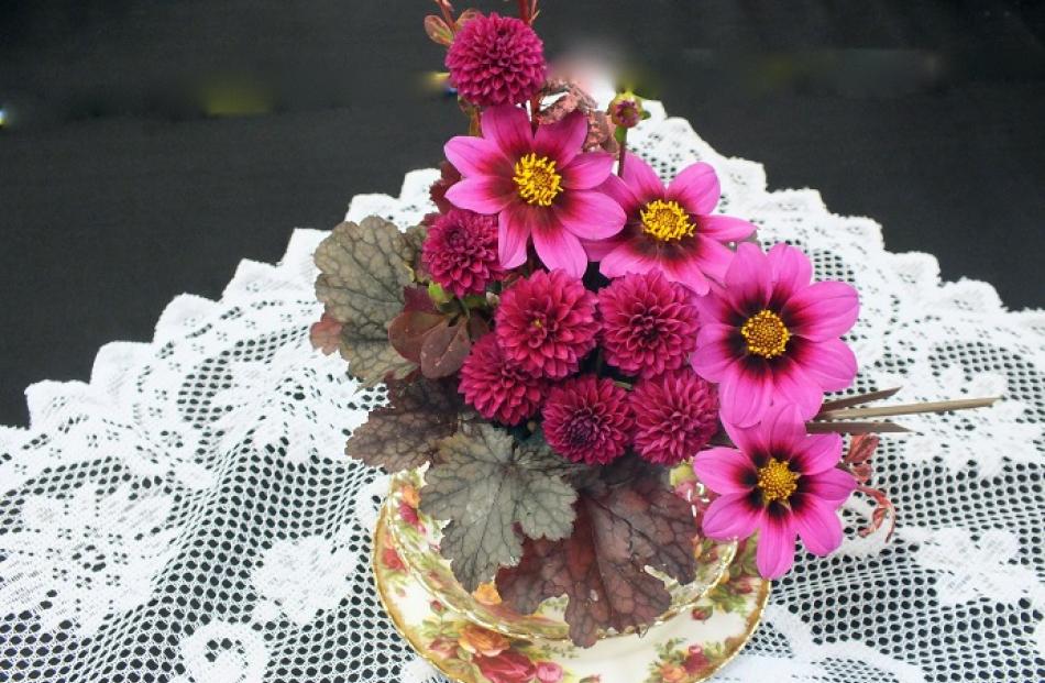 Although rather short-lived, dahlias look good in vases.
