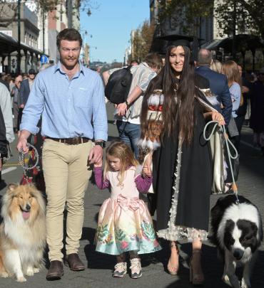 Graduand Stella Lisle (26, Te Rarawa) (medicine and surgery) with partner Jackson Carter-Smith,...