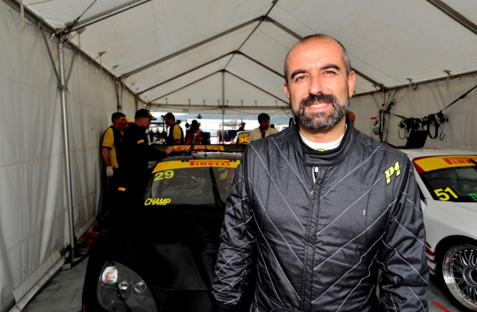 Italian Formula 1 star Ivan Capelli with the Corvette he is campaigning in the Australian GT series.