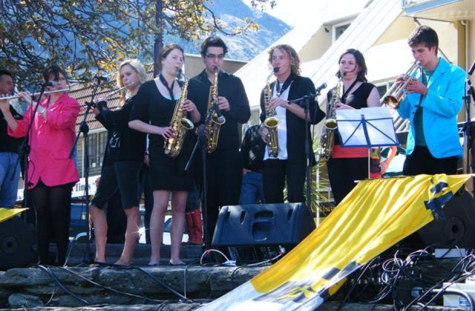 Best Served Chilled musicians, from left, flutists Philippa Cochrane and Paige Jackson-Smith,...