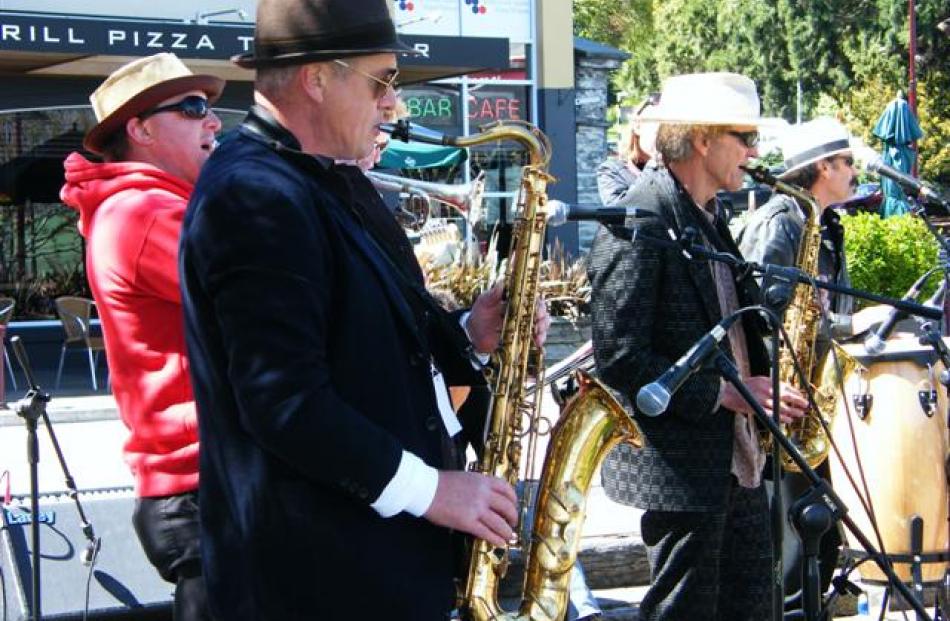 Master Blasters (from left) trumpeter Martin Wightman, tenor saxophonist, alto saxophonist Nigel...