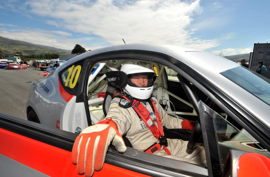 Grant Aitken, from Queenstown, waits to go out onto the track in his Toyota.