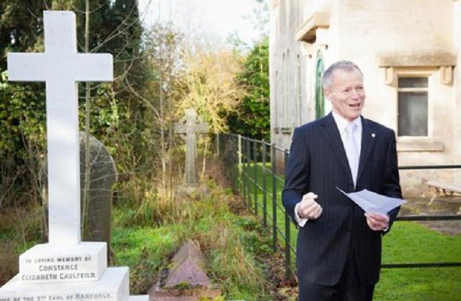 The New Zealand High Commissioner to the United Kingdom, Sir Lockwood Smith, places a wreath at...