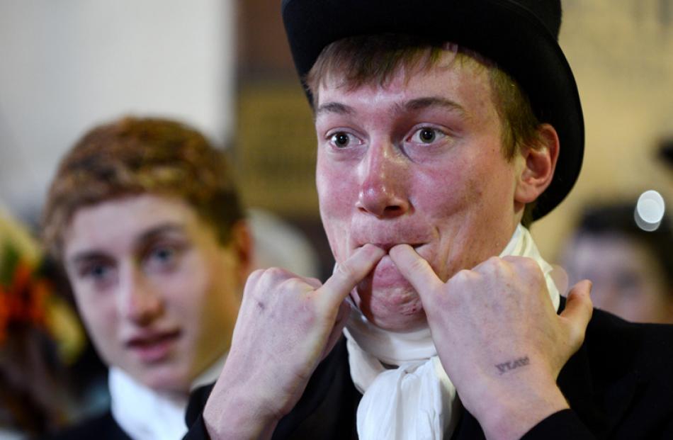 Michael Peach, of Rangiora, hits the right note during the whistling competition.
