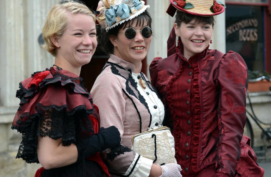 Sina Wachler, of Germany, (left) with Liane Rowe, of Palmerston North, and Nicola Temby, of...