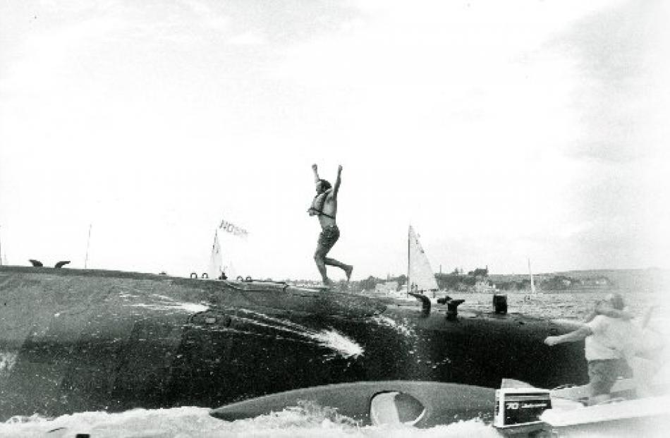 Stephen Sherie boards USS Haddo in Waitemata Harbour on January 19, 1979. Photos from special...