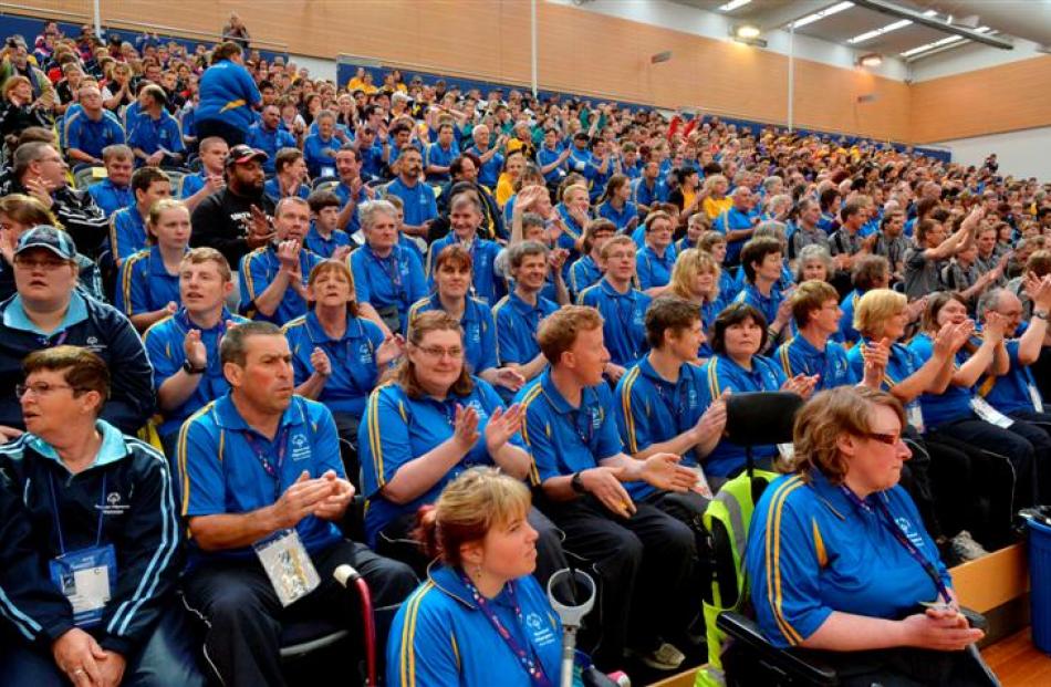 Enjoying the opening ceremony at the More FM arena is the Otago team.