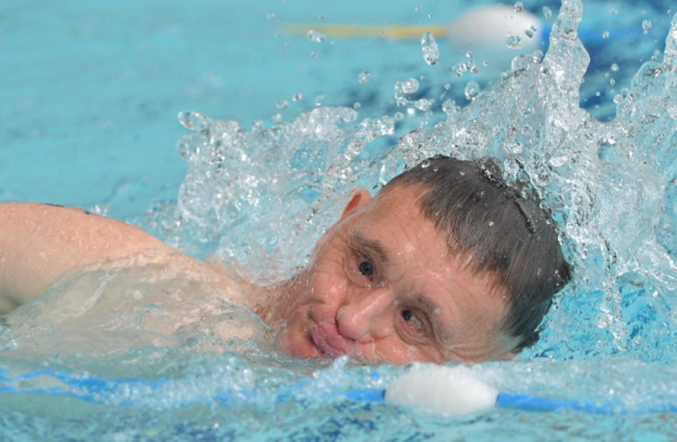 Davin Johnson in the 15 metre unassisted swim.