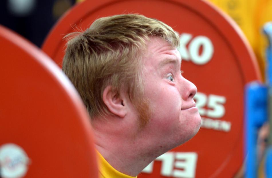 Ryan Doherty (17) from Outram, in the weightlifting on Friday.