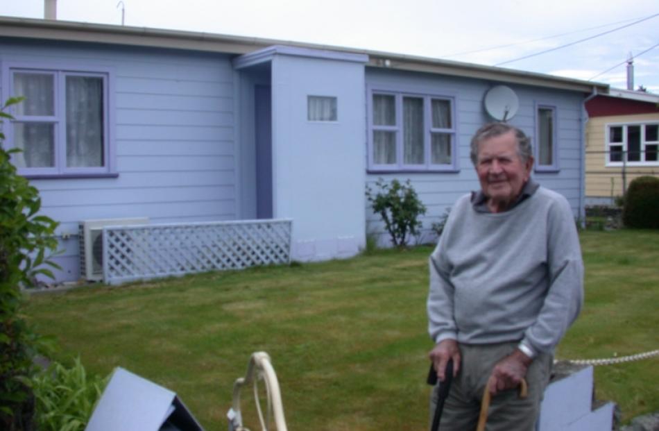 George Welsh outside his Twizel house. Photo by David Bruce