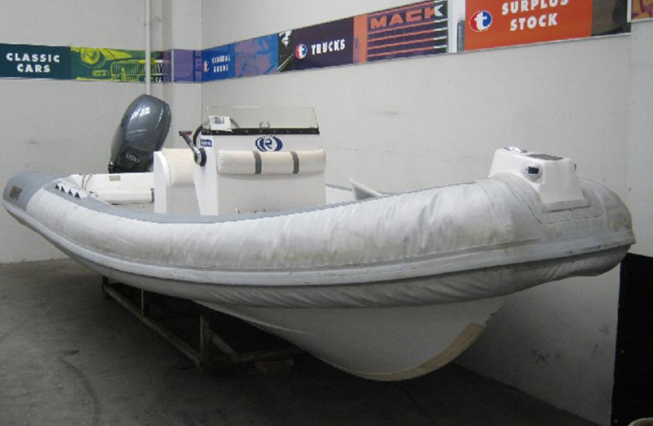One of three inflatable boats, paid $109,867, sold for $35,800.