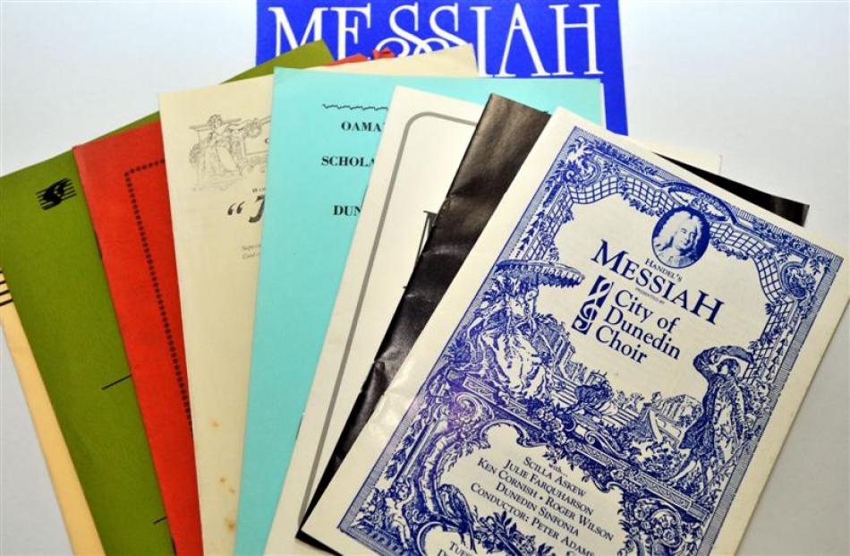 Programmes from previous Messiah performances. Left: David Burchell leads from the front. Photo...