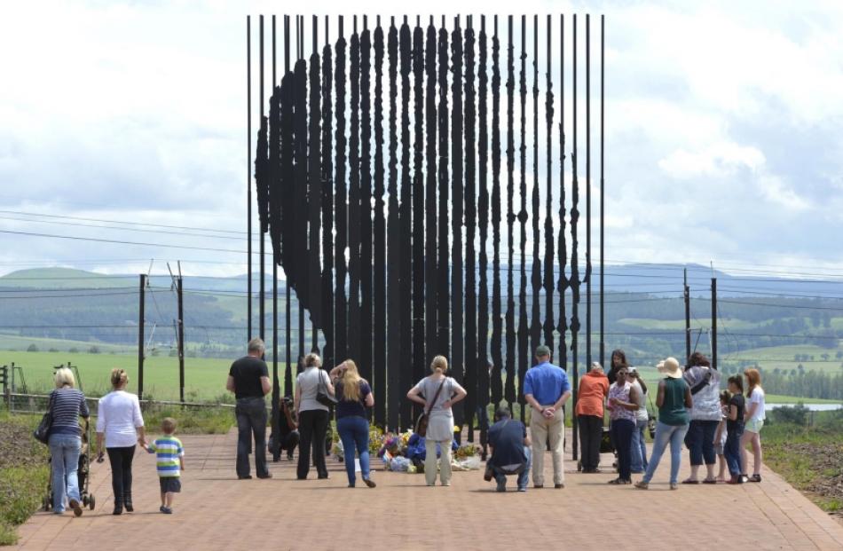 Visitors from around KwaZulu-Natal pay their respects to former President Nelson Mandela at the...