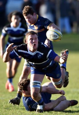 The premier rugby semifinal match between Kaikorai and Dunedin at Bishopscourt on Saturday. Photo...