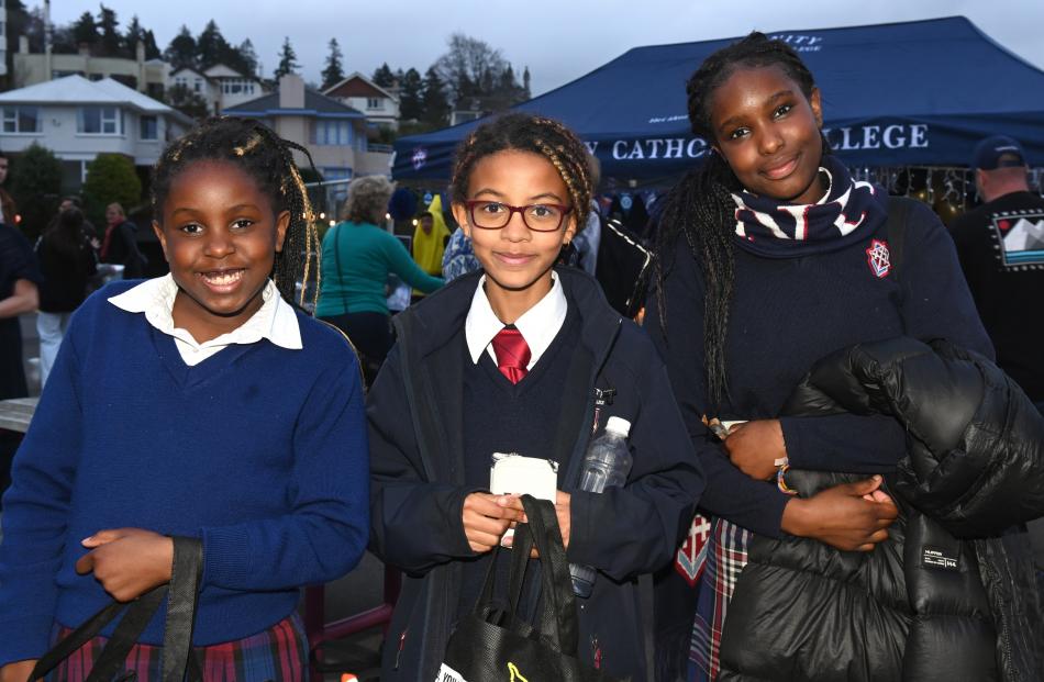 Eliana Koudayah, 10, Jah-la Rust, 11, and Esther Koudayah, 14, all of Dunedin.