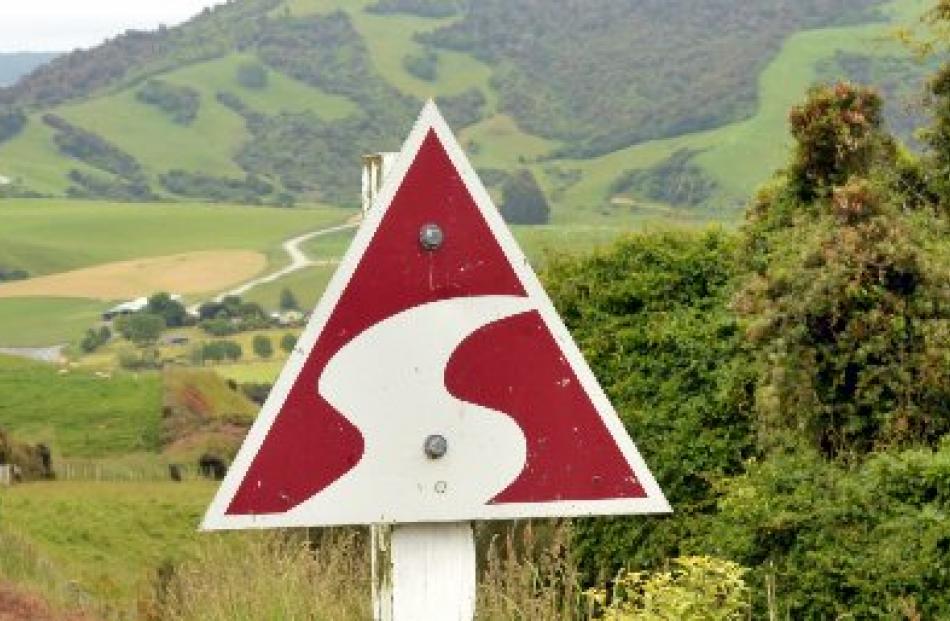 A road sign on the Southern Scenic Route.