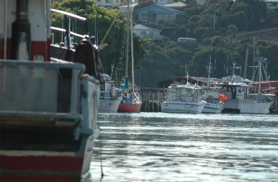 Boats for work and pleasure line the wharf in the early evening at Riverton.