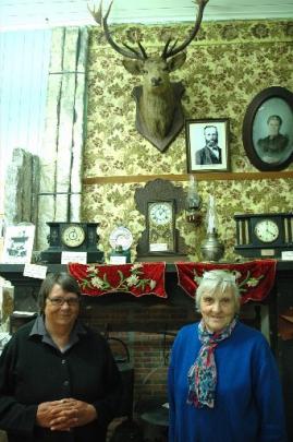 Evelyn McDonald (left) and Ruth Hayes are dwarfed by one of the many fascinating displays at the...
