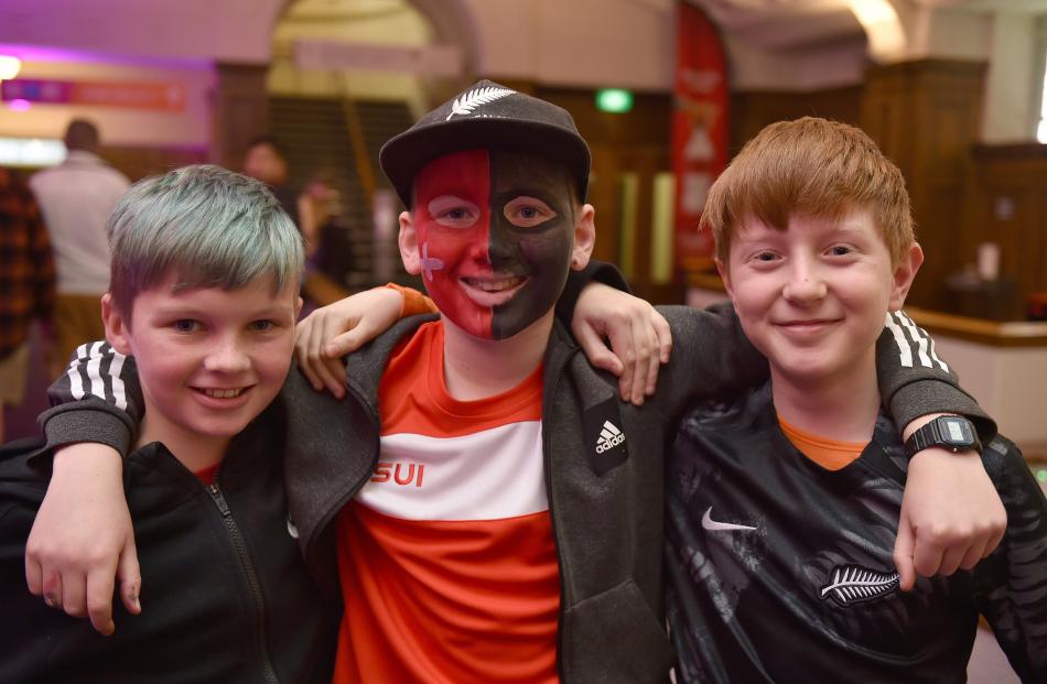 Christchurch friends (from left) Fletcher Farrally, 11, Sammie King, 11, and Lucas Drummond, 12,...