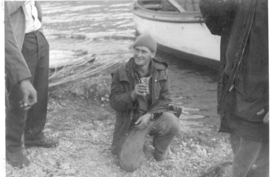 Ian "Sarge" Sarginson at the end of a hard day's work. Photo from Charlie Cassidy Collection.