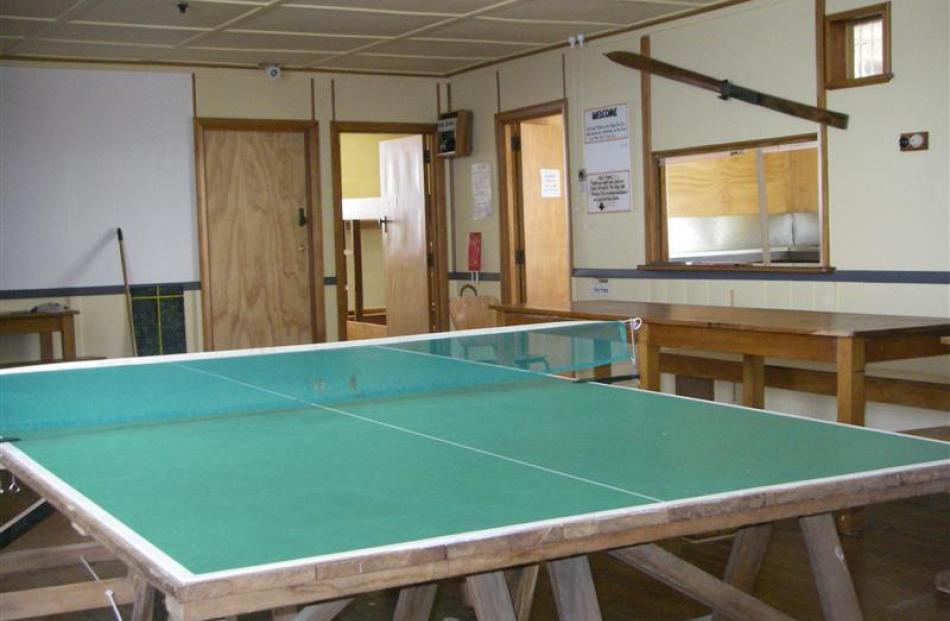 Looking across the table tennis table towards the bunk room and kitchen (right). Photo by Philip...