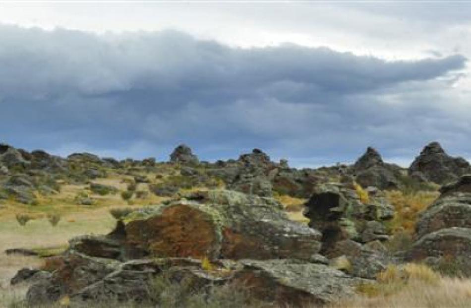 The dramatic Sutton landscape is only an hour's drive from Dunedin.
