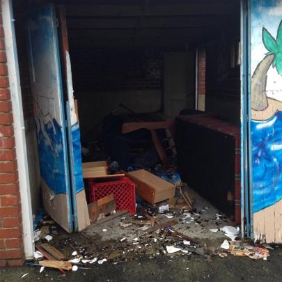 Quite possibly the most disgusting garage in Dunedin - Hyde St.