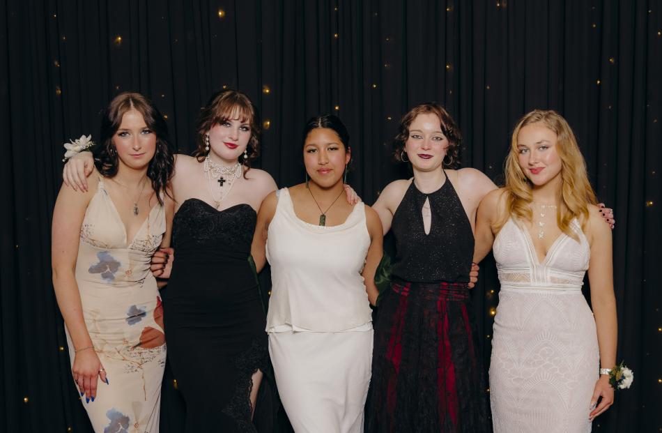 Year 13 pupils Hannah Gill, Ramona Mahutte, Tallulah Costa, Kate Hayward and Phoebe Brandish.