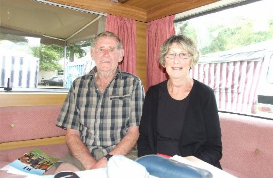 Jimmy and Gaynor O'Sullivan, of Invercargill, in their caravan.