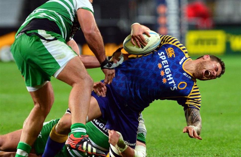 I felt the pain when Otago's Ezra Taylor was tackled by Manawatu's Chris Eves and Jared Brock...