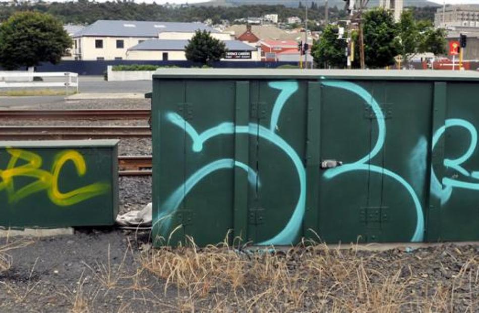 Graffiti spotted around central Dunedin this week.