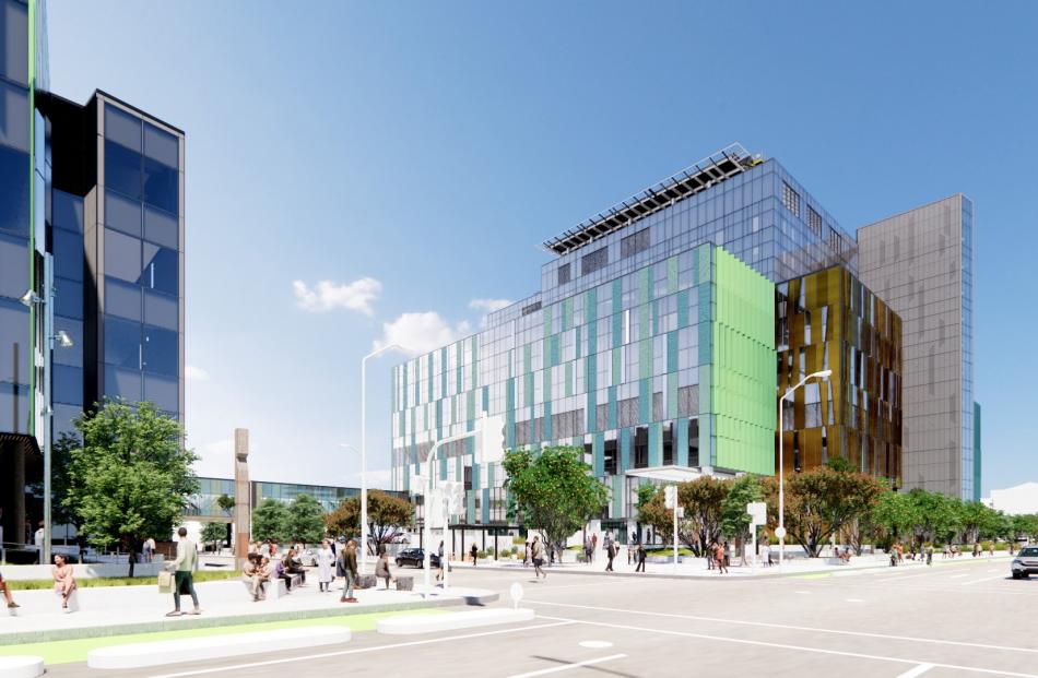 A view of the outpatient building (left) and inpatient building from the corner of Cumberland and...