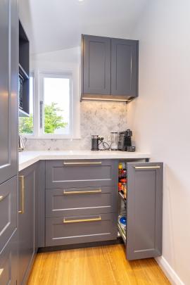 The pantry provides ample storage.