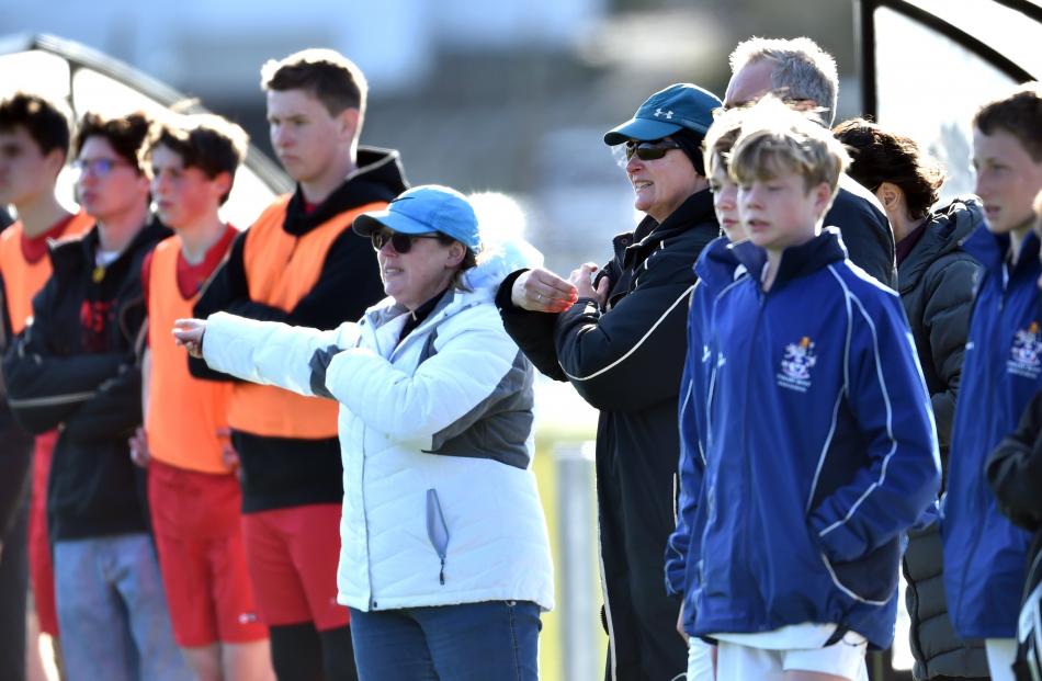 Linwood football (Dunedin) - Supporters watch the action at Logan Park. PHOTO: PETER MCINTOSH